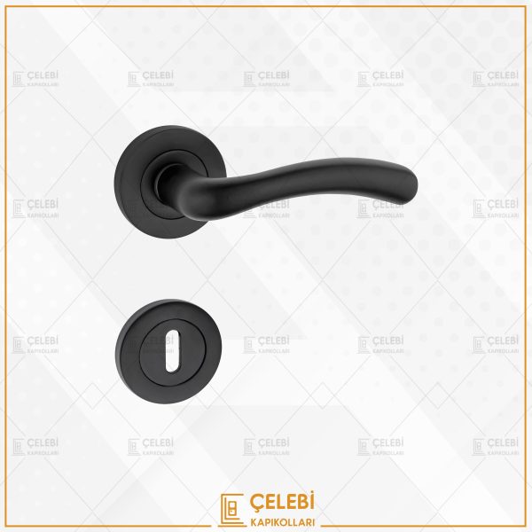 KUĞU KOL YUVARLAK ROZETLİ MAT SİYAH ODA