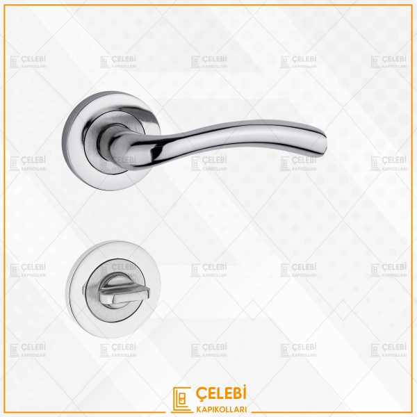 KUĞU KOL YUVARLAK ROZETLİ NİKEL SATEN WC