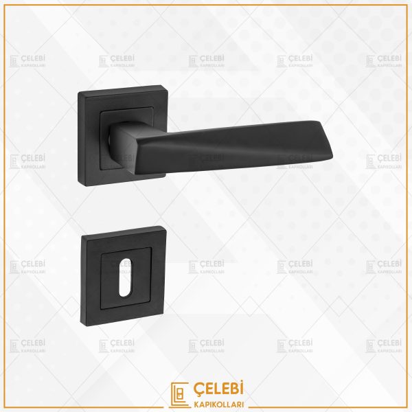 PİRAMİT KOL KARE ROZETLİ MAT SİYAH ODA