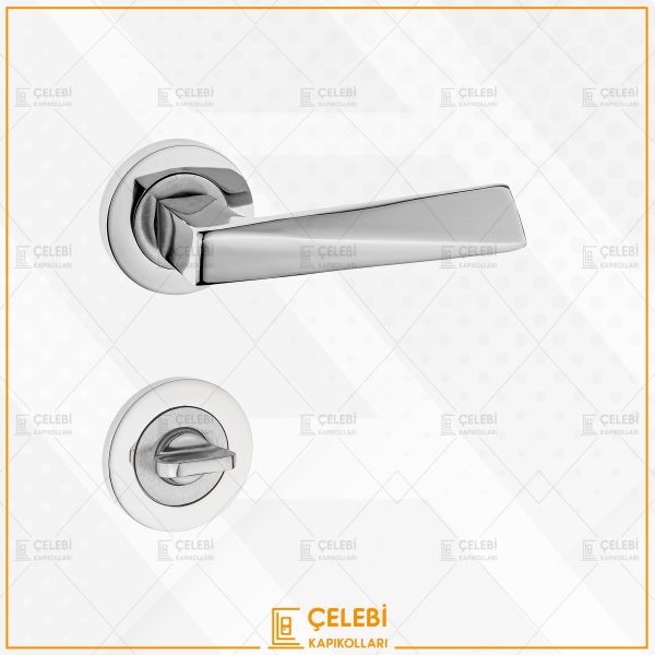 PİRAMİT KOL YUVARLAK ROZETLİ NİKEL SATEN WC