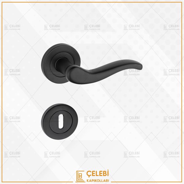 S KOL YUVARLAK ROZETLİ MAT SİYAH ODA