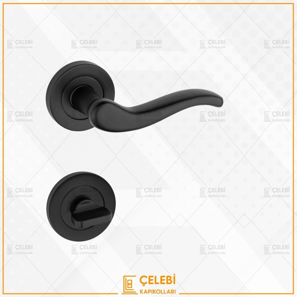 S KOL YUVARLAK ROZETLİ MAT SİYAH WC