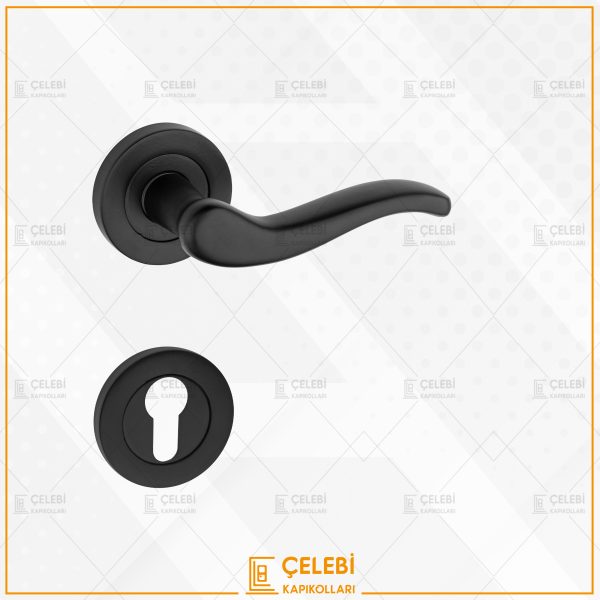 S KOL YUVARLAK ROZETLİ MAT SİYAH YALE