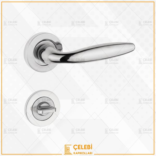 TOMBİK KOL YUVARLAK ROZETLİ NİKEL SATEN WC