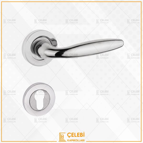 TOMBİK KOL YUVARLAK ROZETLİ NİKEL SATEN YALE