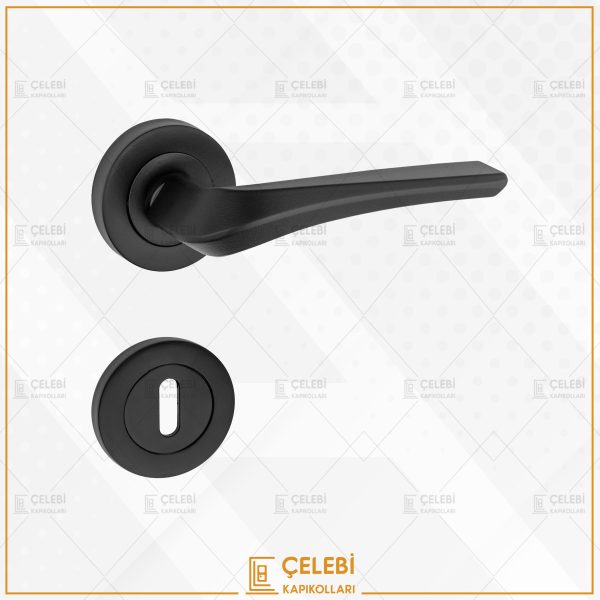 VENÜS KOL YUVARLAK ROZETLİ MAT SİYAH ODA