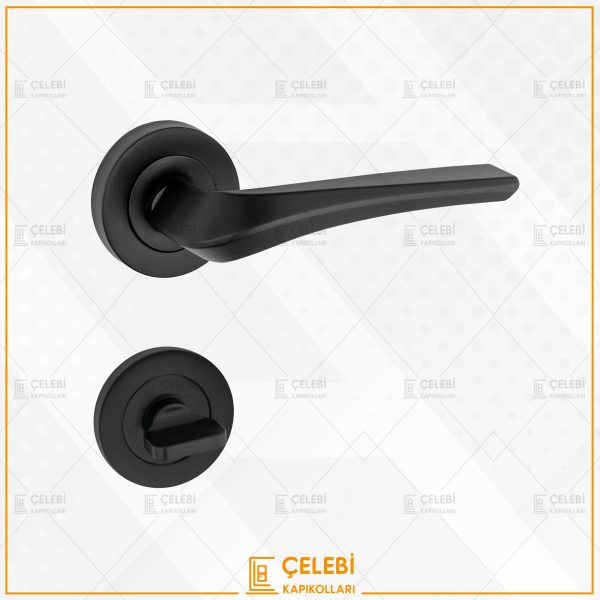 VENÜS KOL YUVARLAK ROZETLİ MAT SİYAH WC