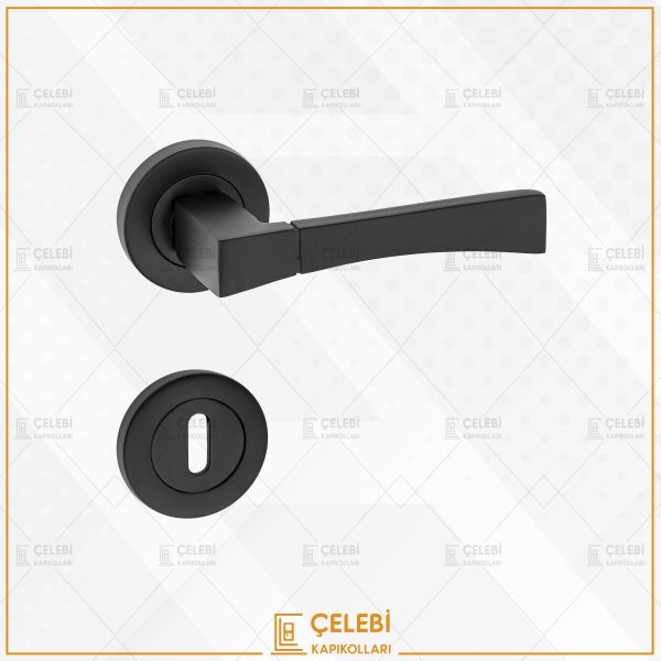 VİKTORYA KOL YUVARLAK ROZETLİ MAT SİYAH ODA