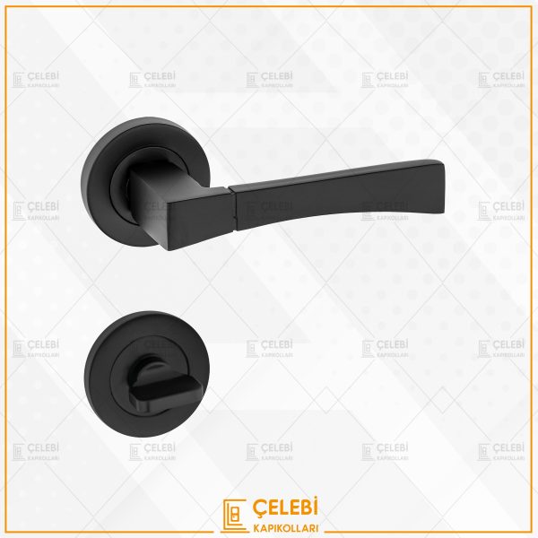 VİKTORYA KOL YUVARLAK ROZETLİ MAT SİYAH WC