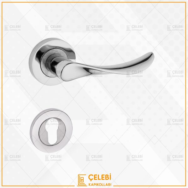 YAPRAK KOL YUVARLAK ROZETLİ NİKEL SATEN YALE